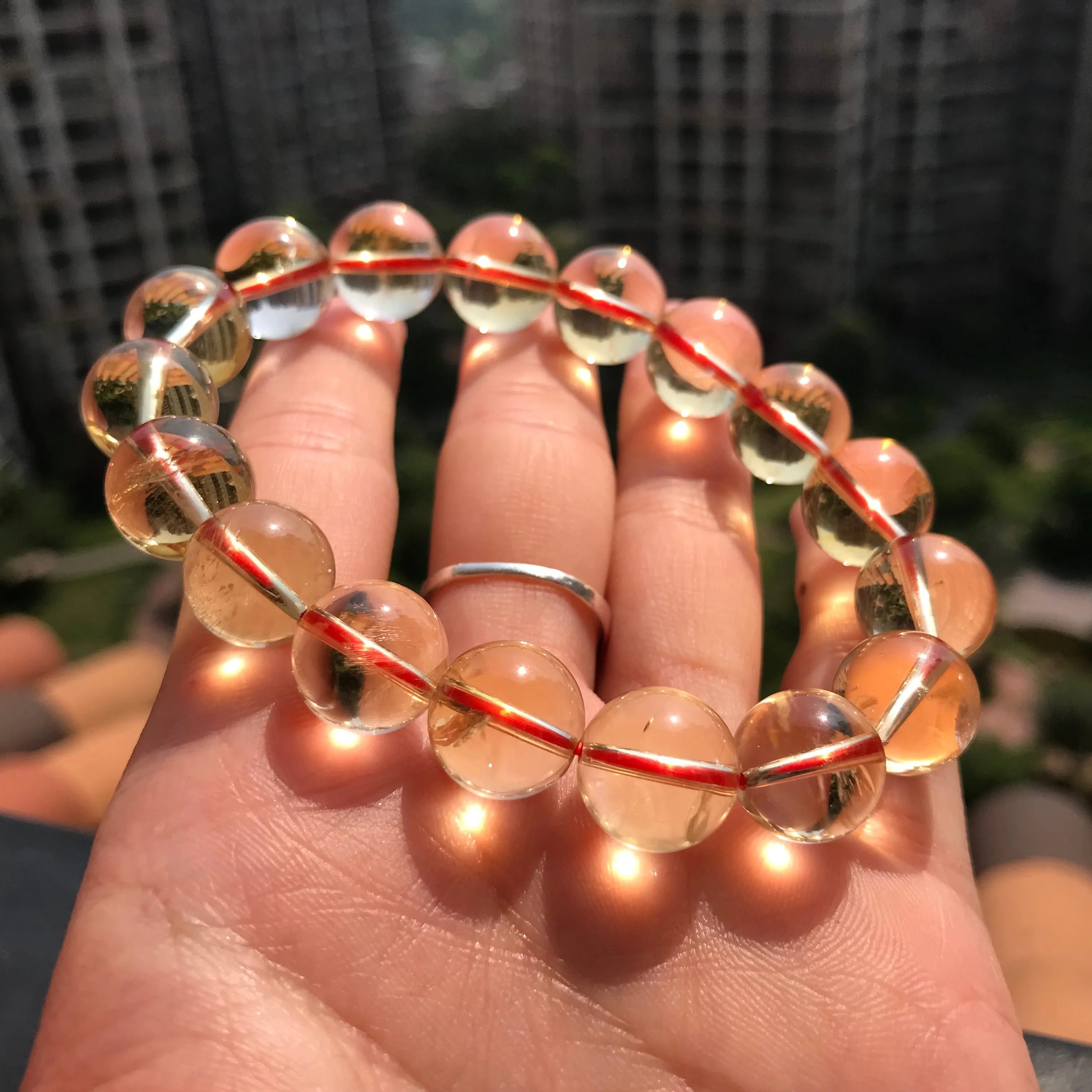 12mm Large Beads Natural Citrine Healing Crystal Bracelet | Attracting Wealth | Solar Plexus Chakra Reiki Meditation | November Birthstone Holiday Gifts