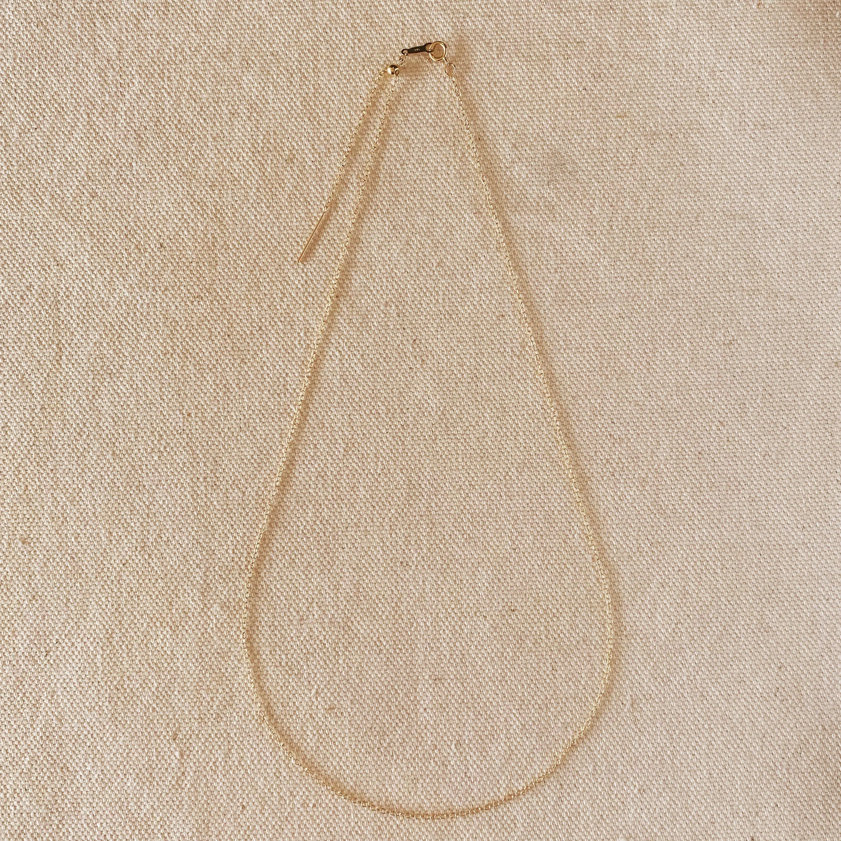 14k Solid Gold Adjustable Add a Bead Cable Chain