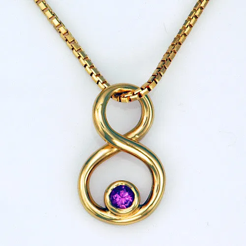 14kt Gold Sapphire Figure 8 Pendant