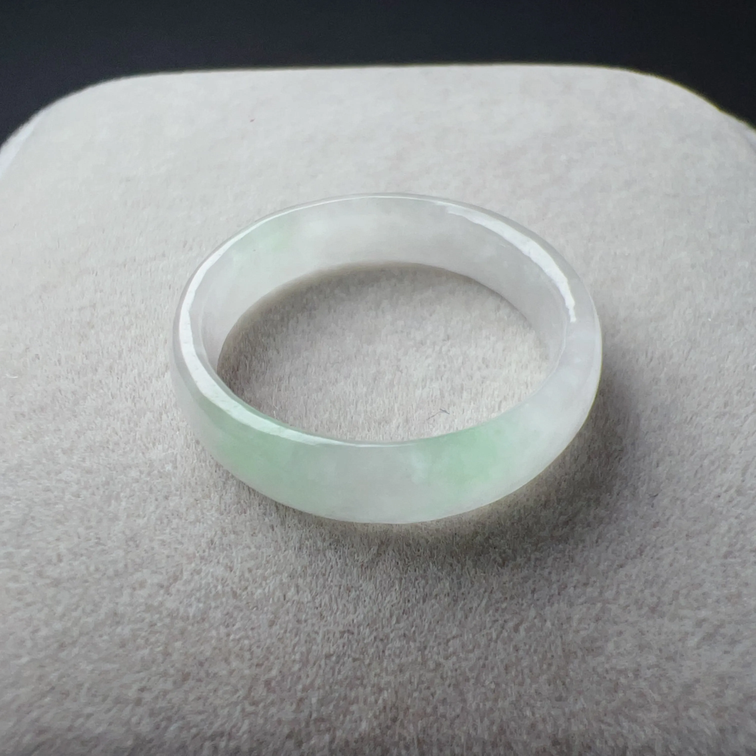 17.1mm A-Grade High-quality Natural Translucent Floral Jadeite Abacus Ring #5