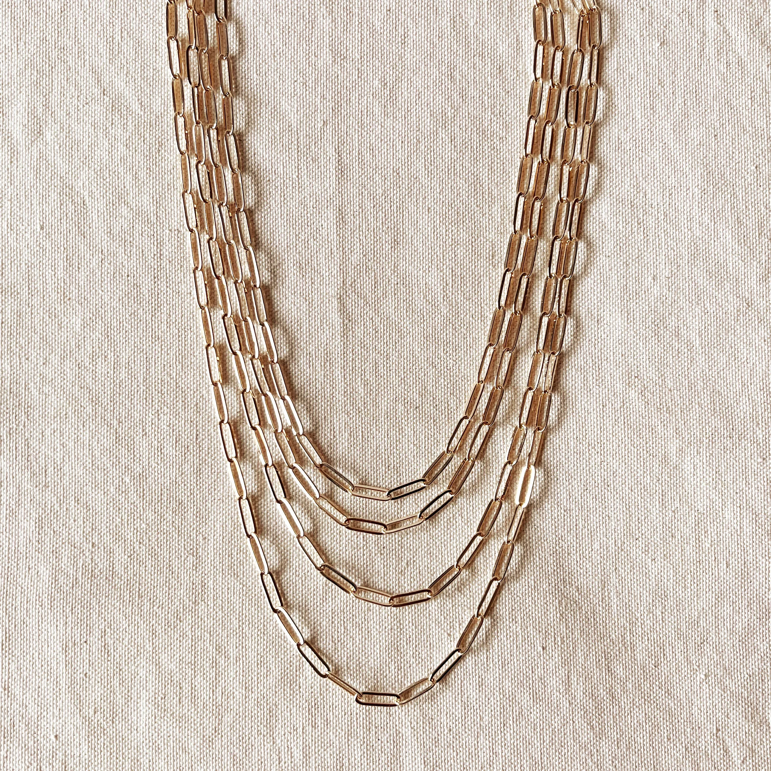 18k Gold Filled Classic Paperclip Chain