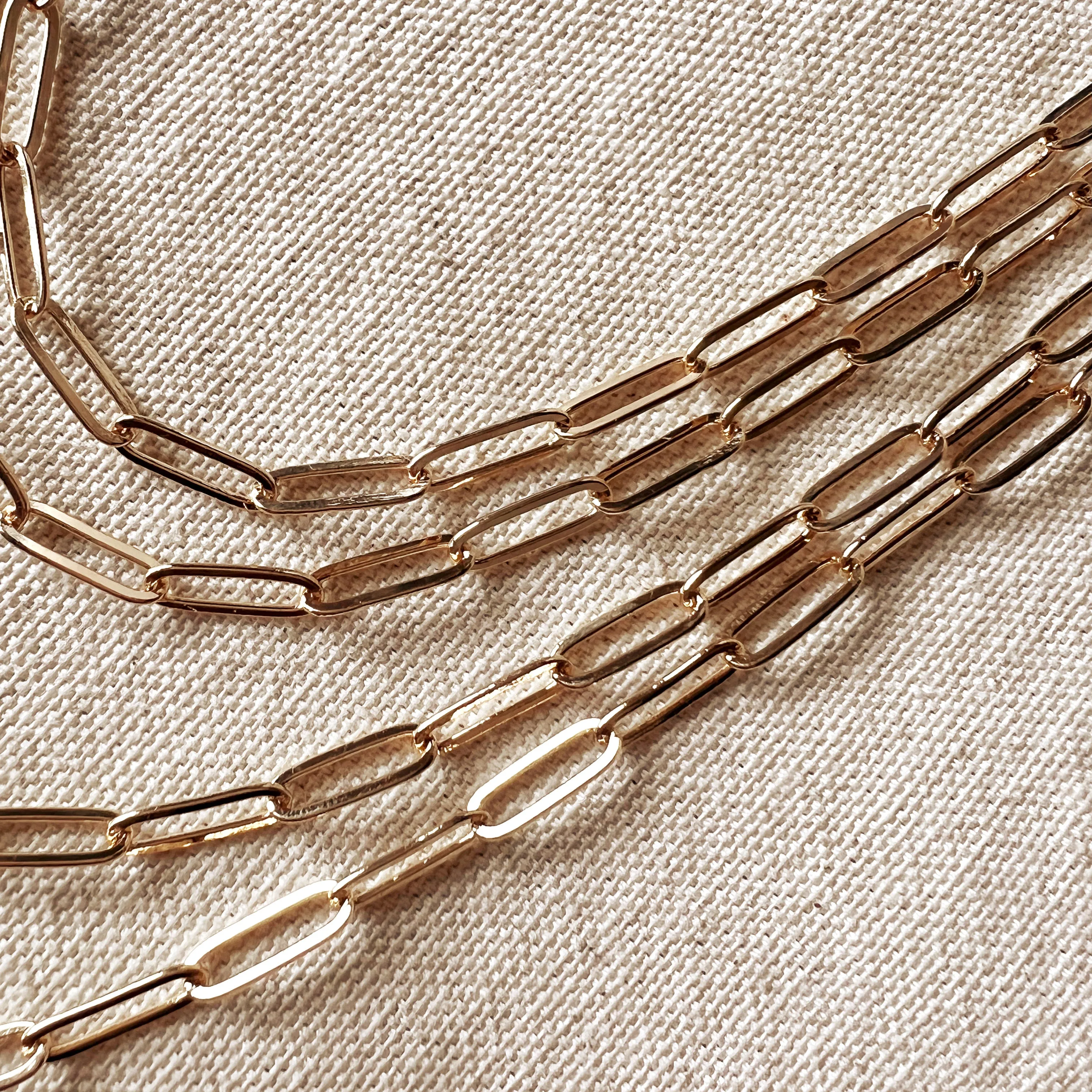 18k Gold Filled Classic Paperclip Chain