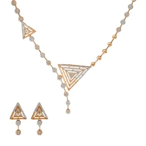 18K Rose Gold & CZ Necklace Set (21gm)