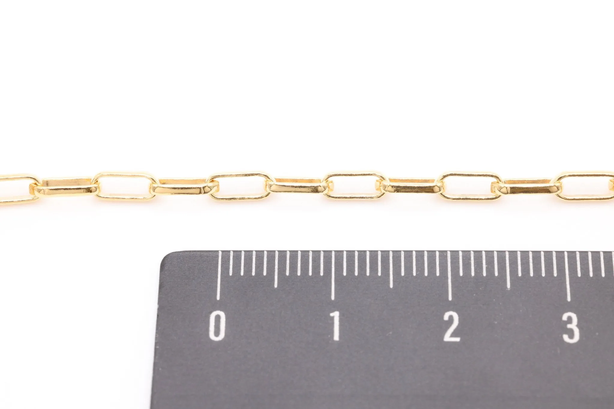 2.5mm Elongated Rolo Chain, 14K Gold-Filled, Pay Per Foot, Jewelry Making Chain