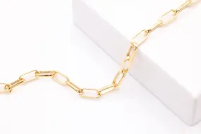 2.5mm Elongated Rolo Chain, 14K Gold-Filled, Pay Per Foot, Jewelry Making Chain