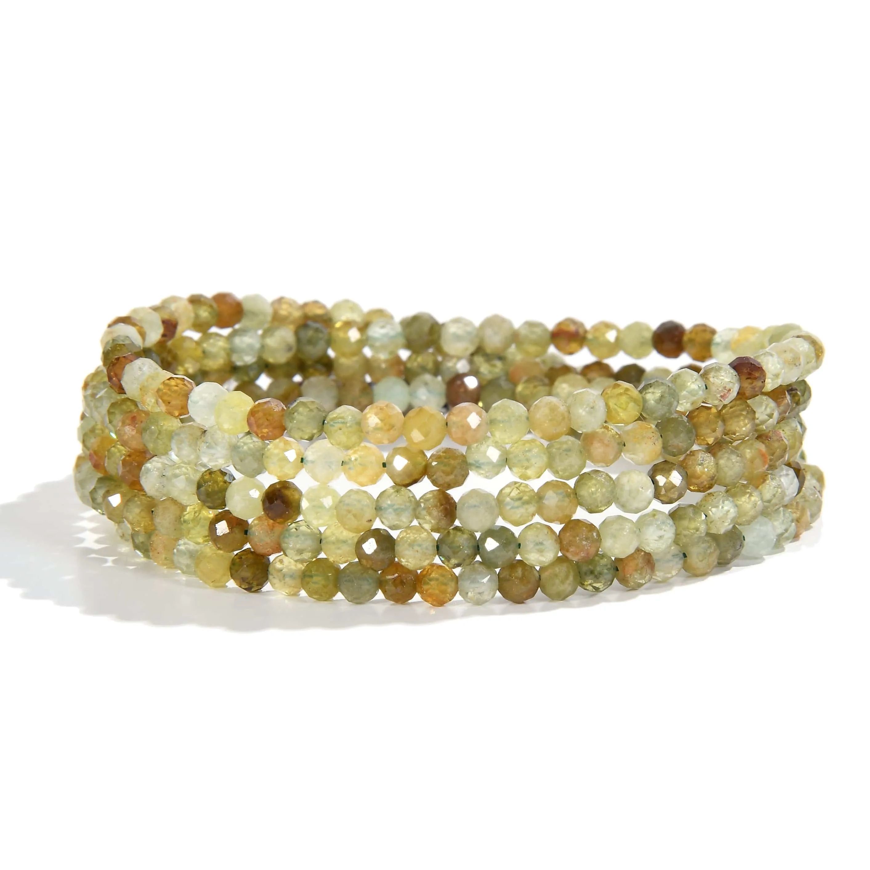 3mm Green Garnet Faceted 31 Necklace / Multi Wrap Bracelet