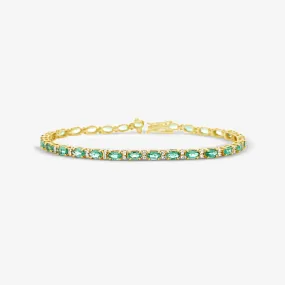 4.85CT Emerald & Diamond Tennis Bracelet