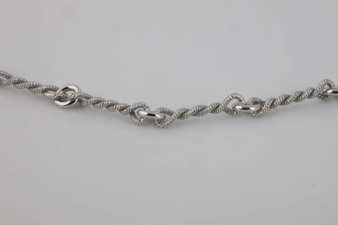 9.75" 14K White Gold Rope Chain Anklet Bracelet (4.80g.)