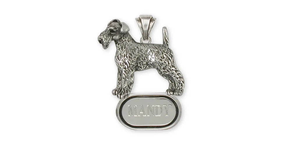 Airedale Terrier Pendant Jewelry Sterling Silver Handmade Dog Pendant AR9-VP