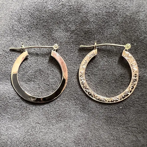 Antique Engraved Hoop Earrings