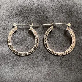 Antique Engraved Hoop Earrings