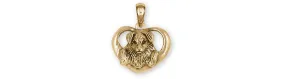 Australian Shepherd Jewelry 14k Yellow Gold Handmade Australian Shepherd Pendant  ASH1-PG