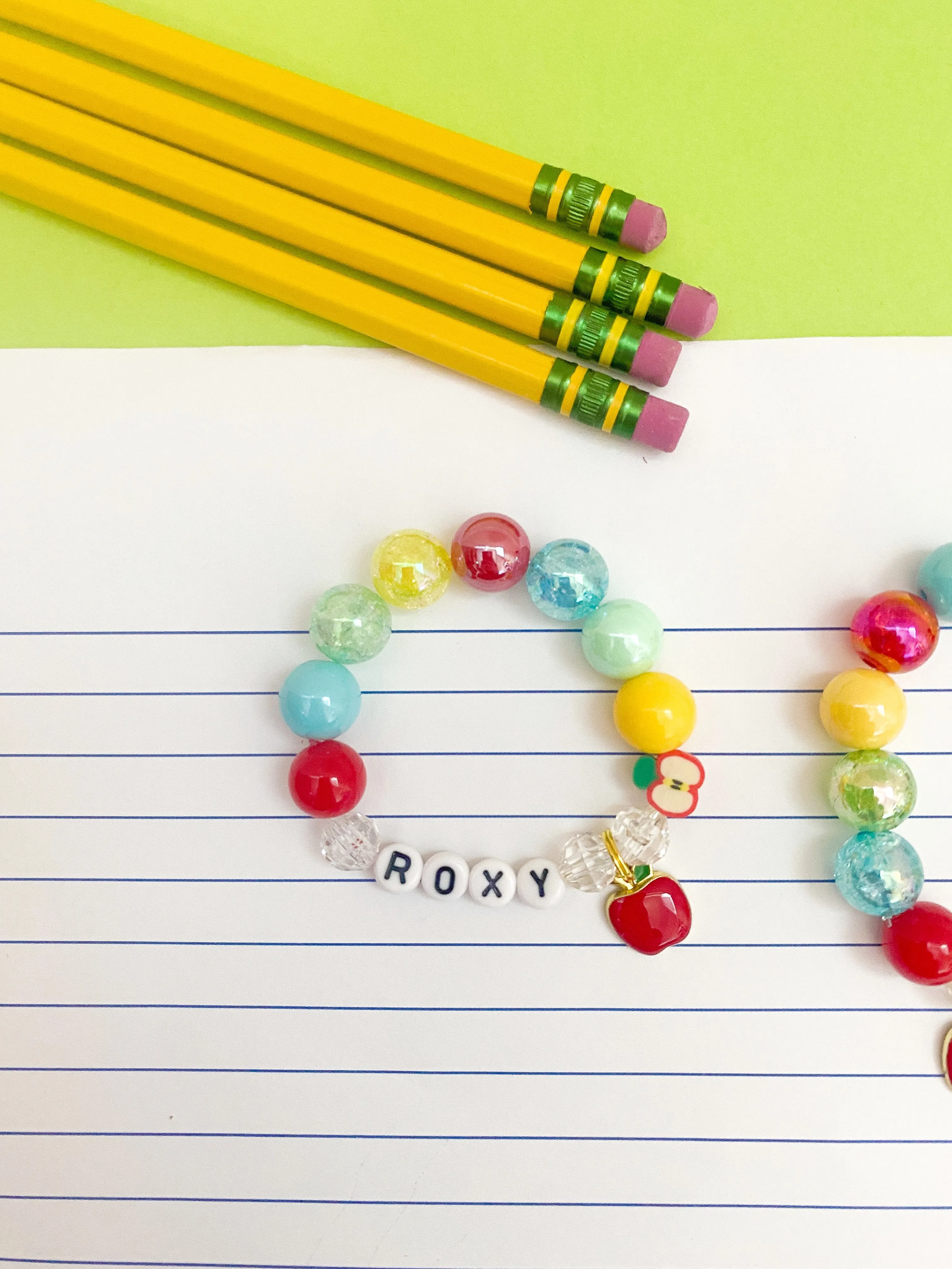 Back to School - Apple Charm Bracelet - Customizable