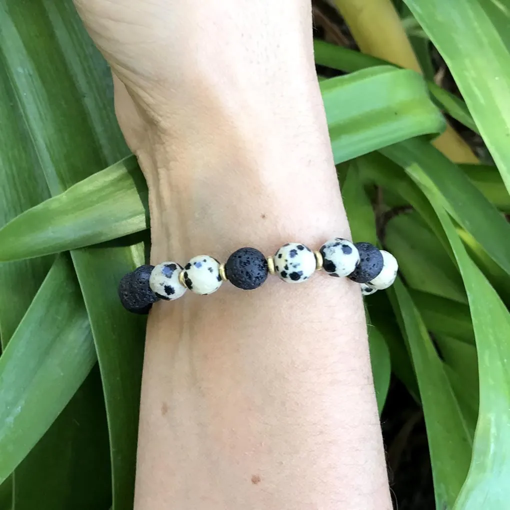 Balance Dalmatian Jasper  Essential Oil Diffuser Bracelet