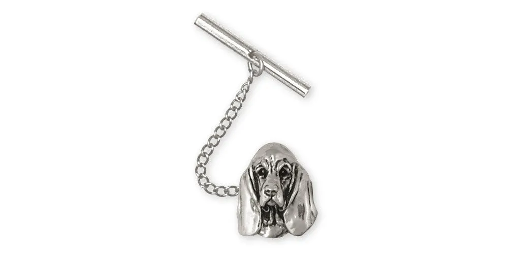 Basset Hound Tie Tack Jewelry Sterling Silver Handmade Dog Tie Tack BAS3-TT