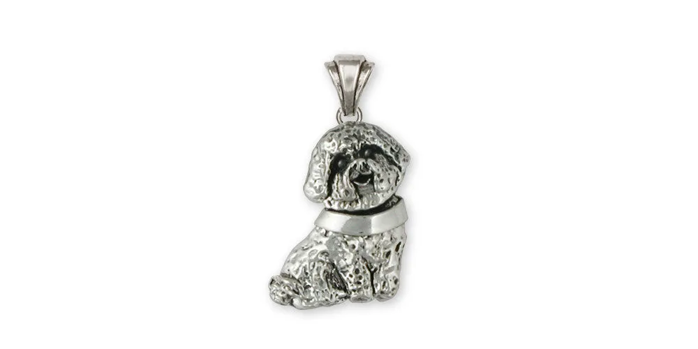 Bichon Frise Pendant Jewelry Sterling Silver Handmade Dog Pendant D07-CLP