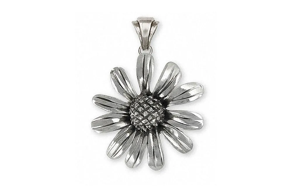 Black Eye Susan Pendant Jewelry Sterling Silver Handmade Flower Pendant BES2-P