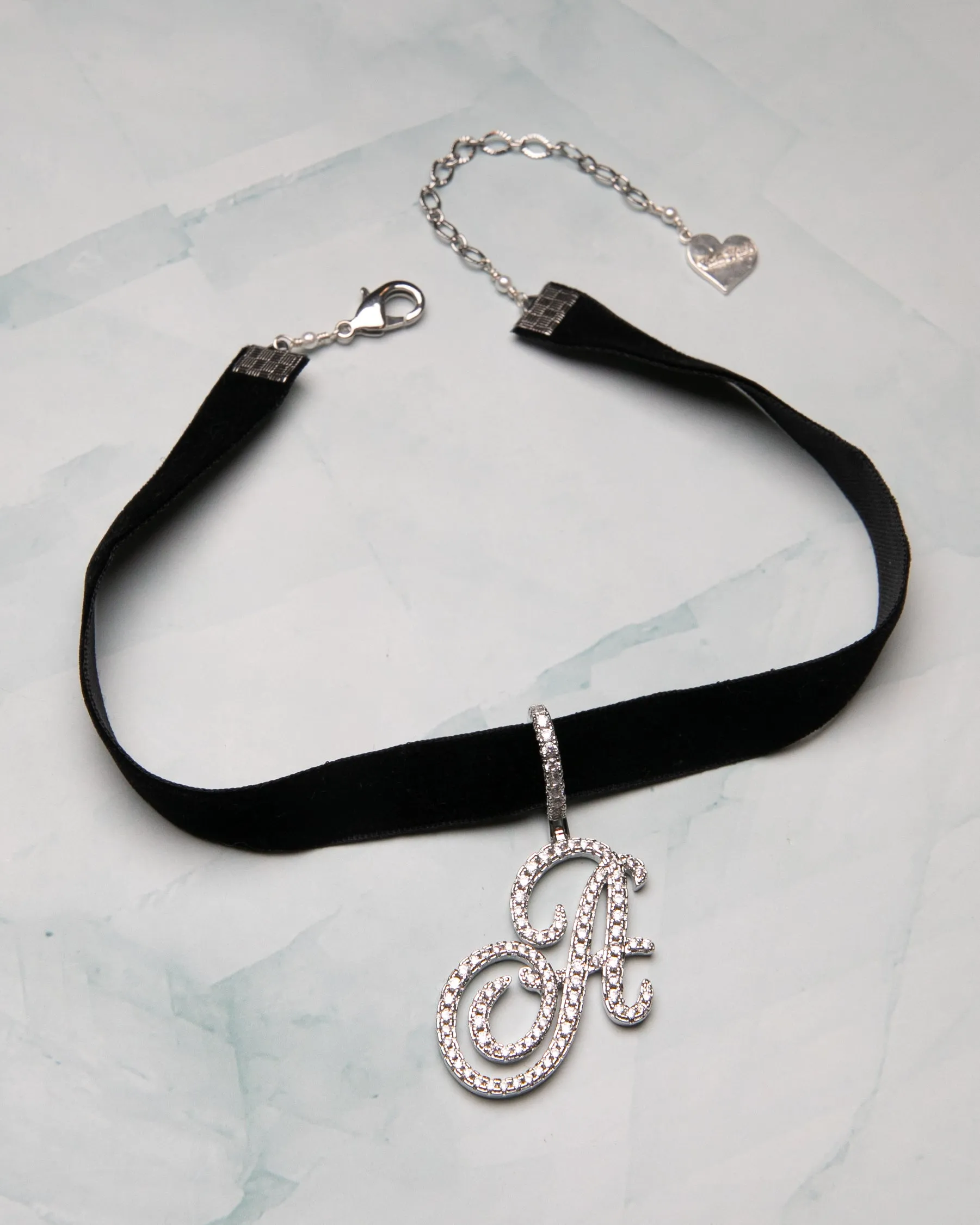 Black Velvet Initial Choker