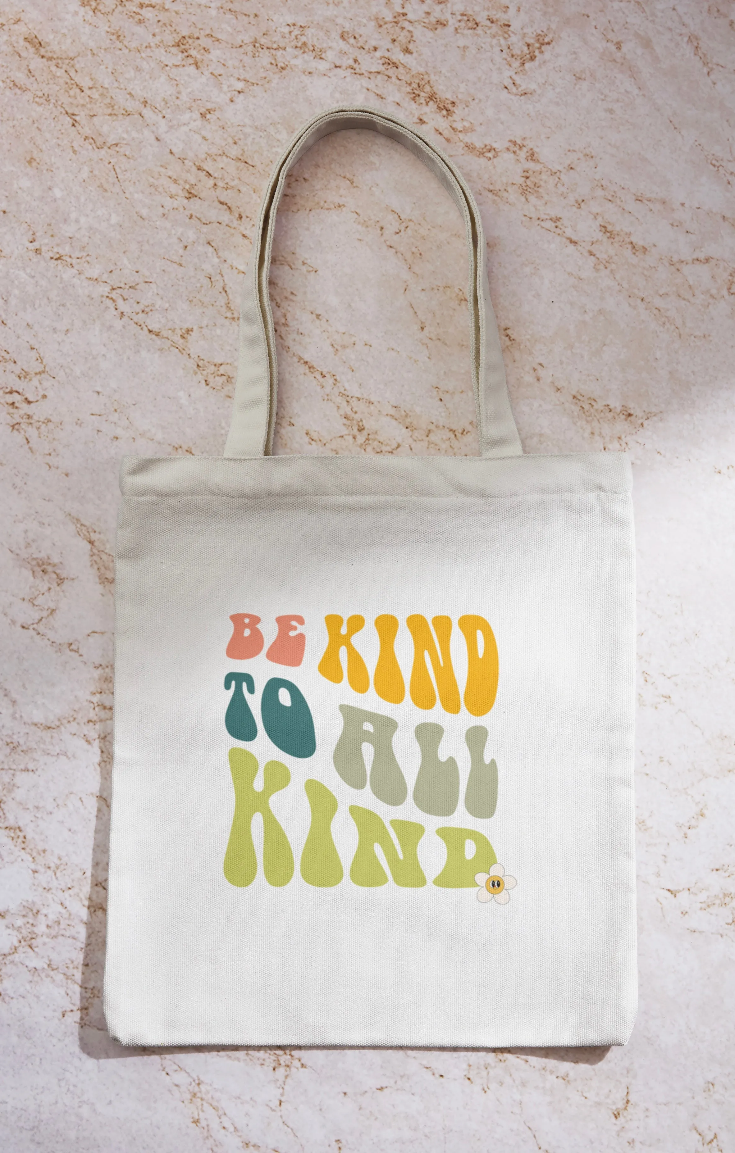 Black/White Be Kind To All Kind Tote Bag with Zipper