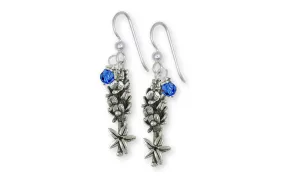 Bluebonnet Earrings Jewelry Sterling Silver Handmade Flower Earrings BB9-SE