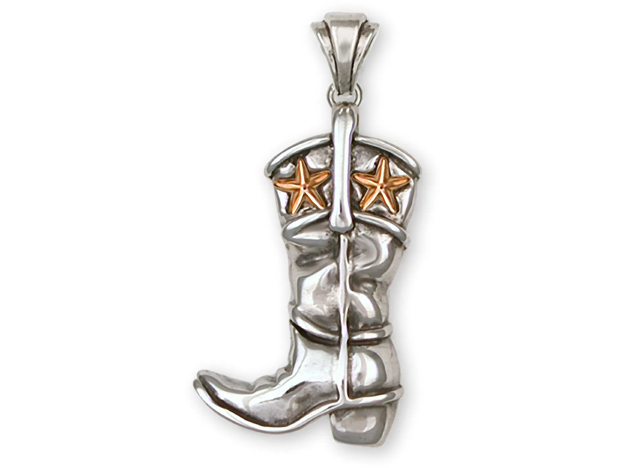 Boot Jewelry Sterling Silver Handmade Western Texas Boot Pendant  W13-P