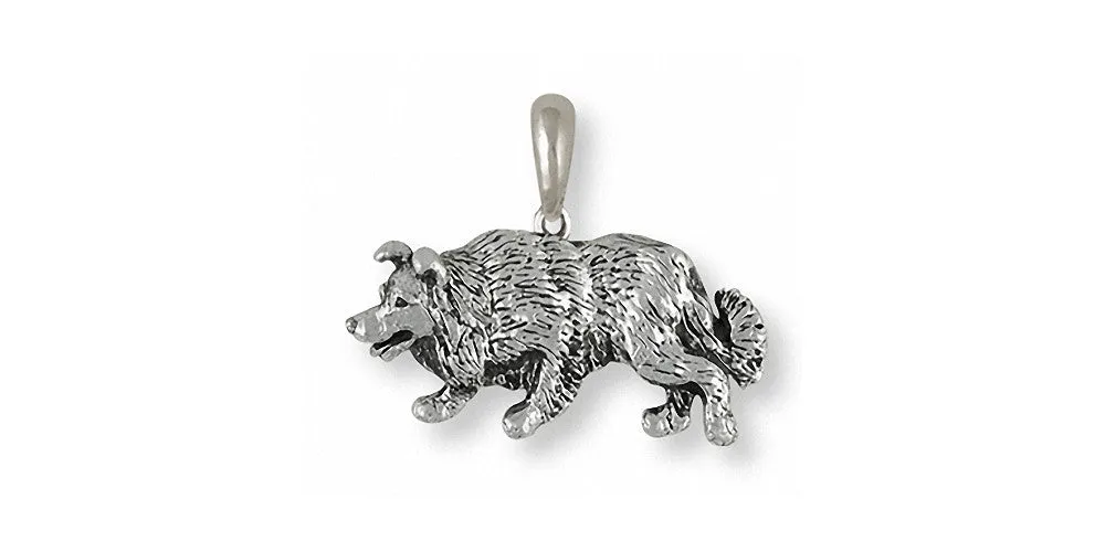 Border Collie Pendant Jewelry Sterling Silver Handmade Dog Pendant BD25S-P