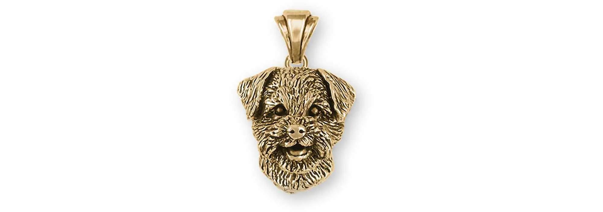 Border Terrier Jewelry 14k Gold Vermeil Handmade Border Terrier Pendant  BDT-PVM