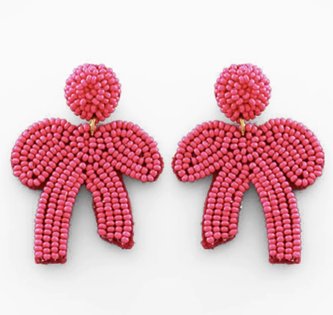 Brilliant Bows Beaded Drop Earrings