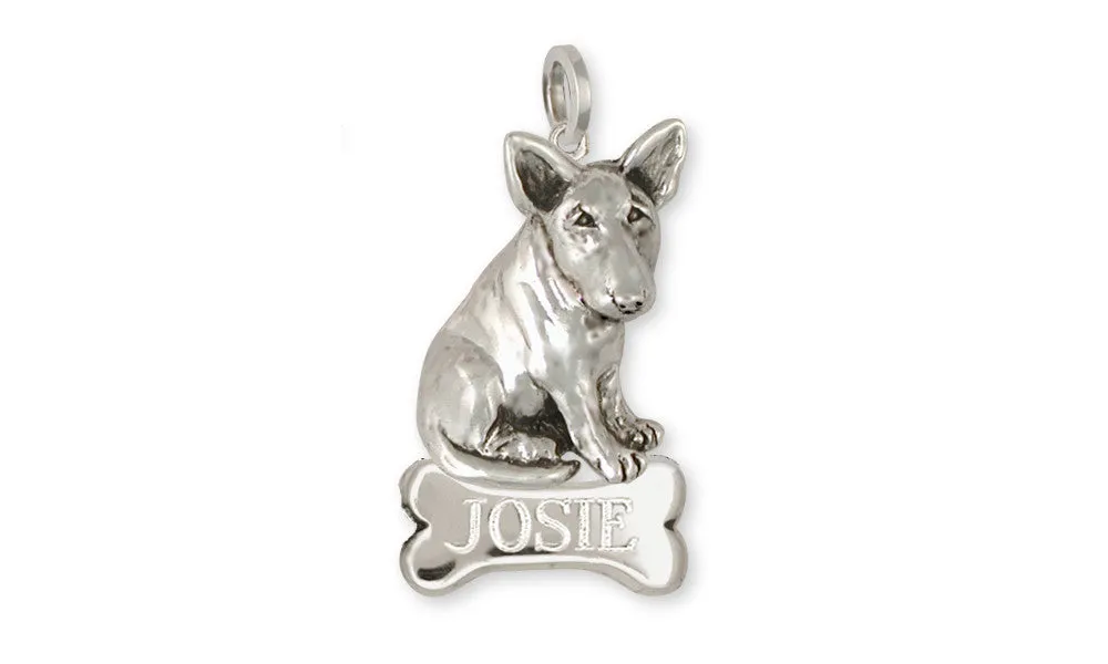 Bull Terrier Pendant Handmade Sterling Silver Dog Jewelry BU9-NP