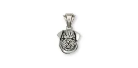 Bulldog Pendant Jewelry Sterling Silver Handmade Dog Pendant BD26-HP