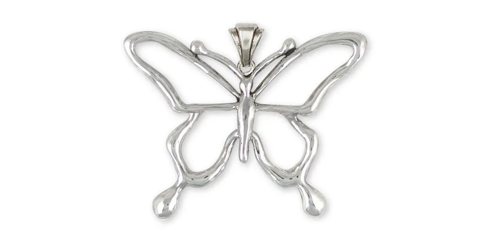 Butterfly Pendant Jewelry Sterling Silver Handmade Butterfly Pendant BY4-P