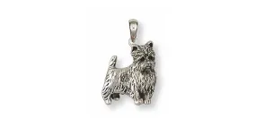 Cairn Terrier Pendant Jewelry Sterling Silver Handmade Dog Pendant CNWT34R-P