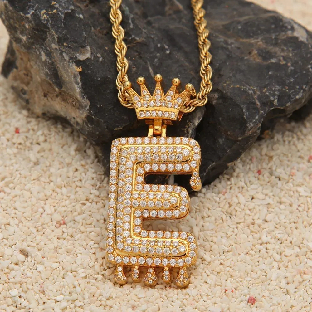 Chain Necklace - Letter E Pendant