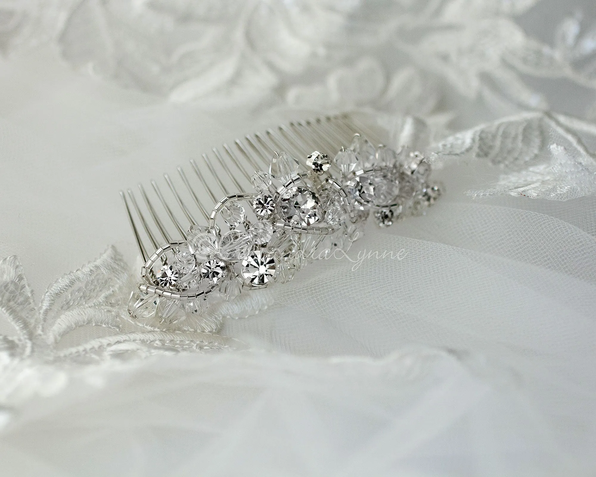 Crystal Beaded Tiara Comb