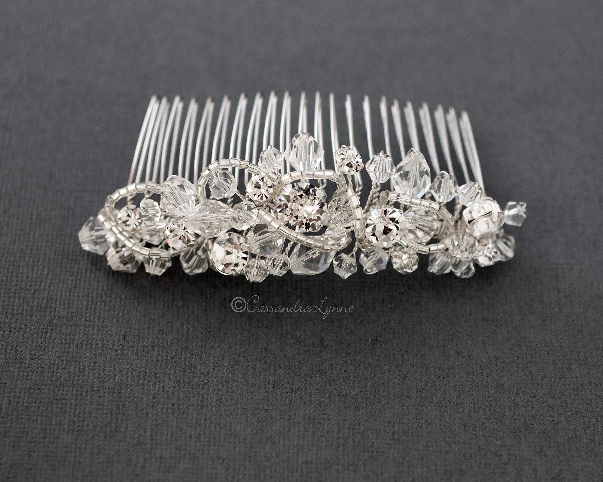 Crystal Beaded Tiara Comb