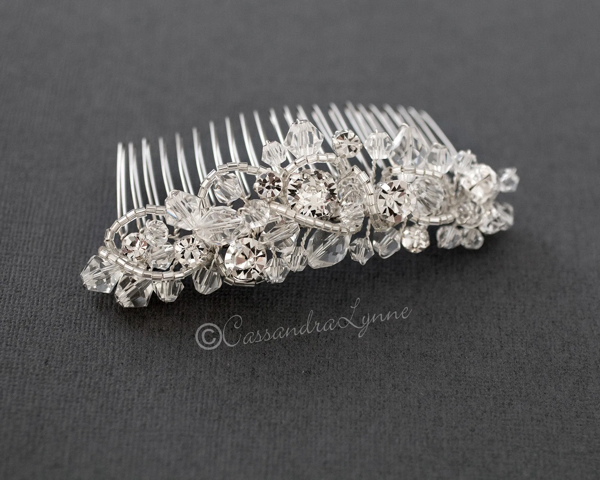 Crystal Beaded Tiara Comb