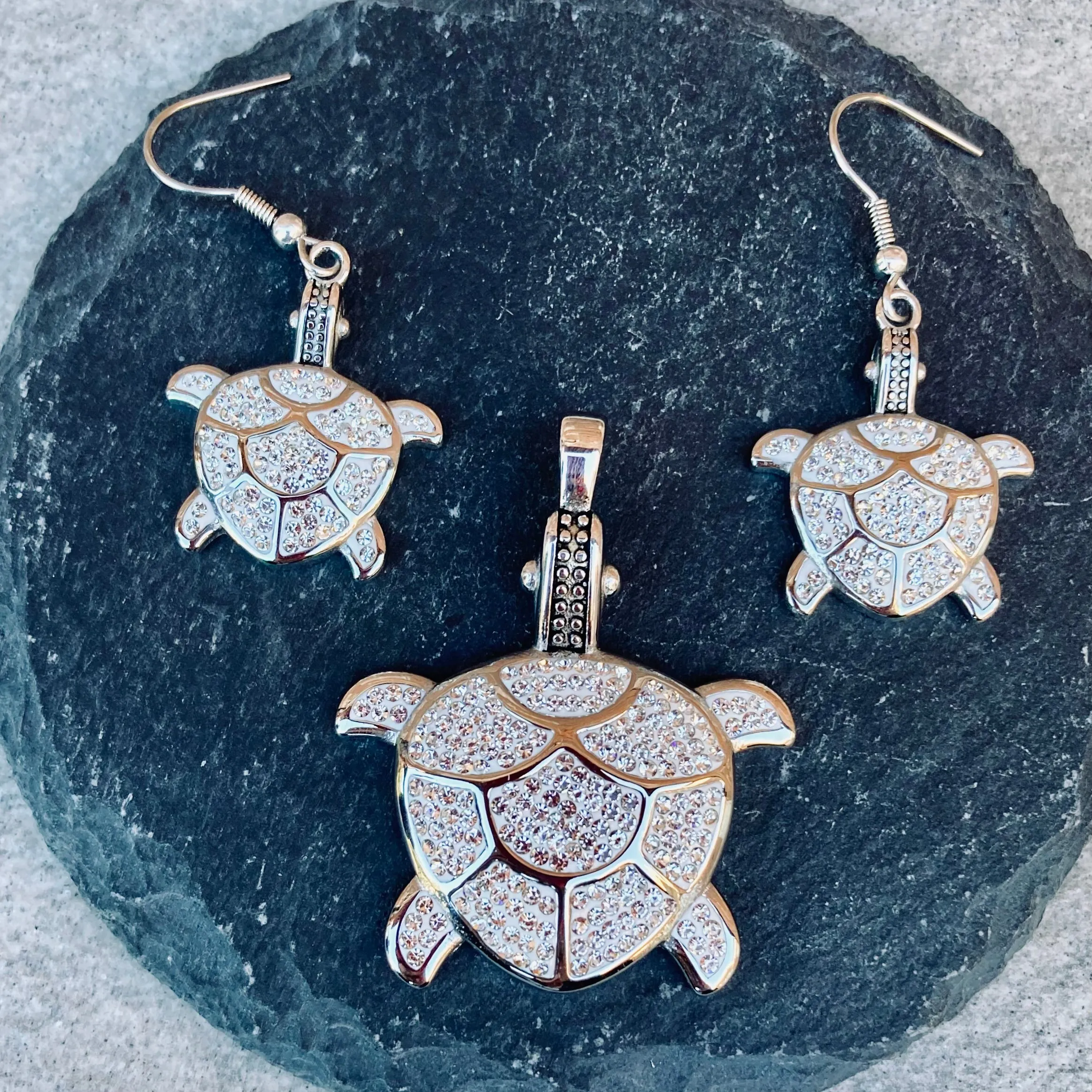 Crystal Land Turtle - Large - Earrings - SK2592E