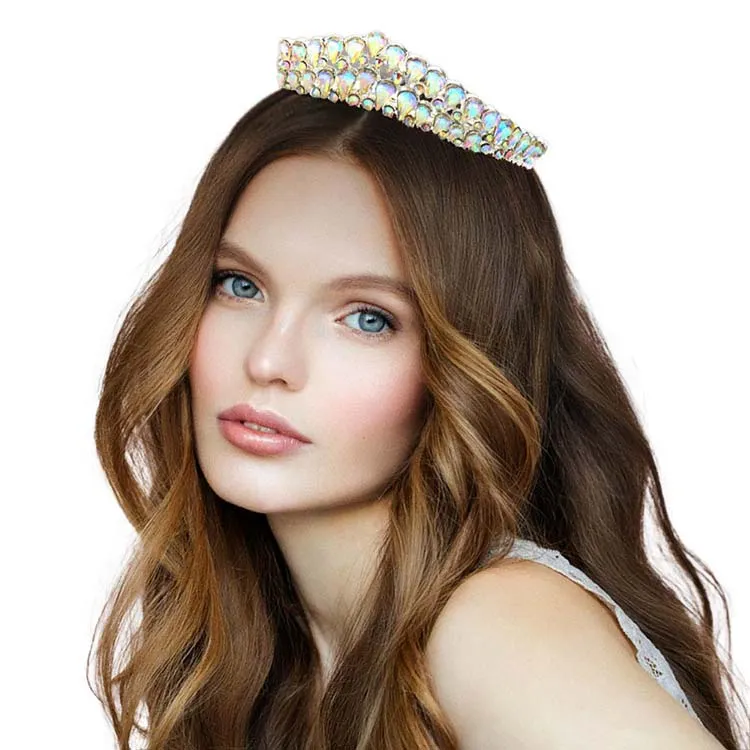 Crystal Teardrop Cluster Pageant Queen Tiara