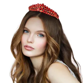 Crystal Teardrop Cluster Pageant Queen Tiara