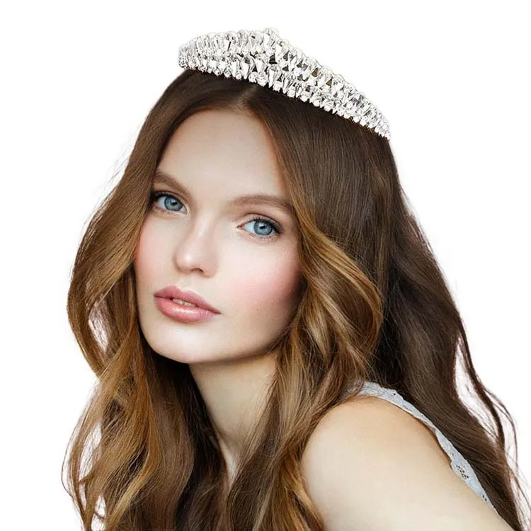 Crystal Teardrop Cluster Pageant Queen Tiara