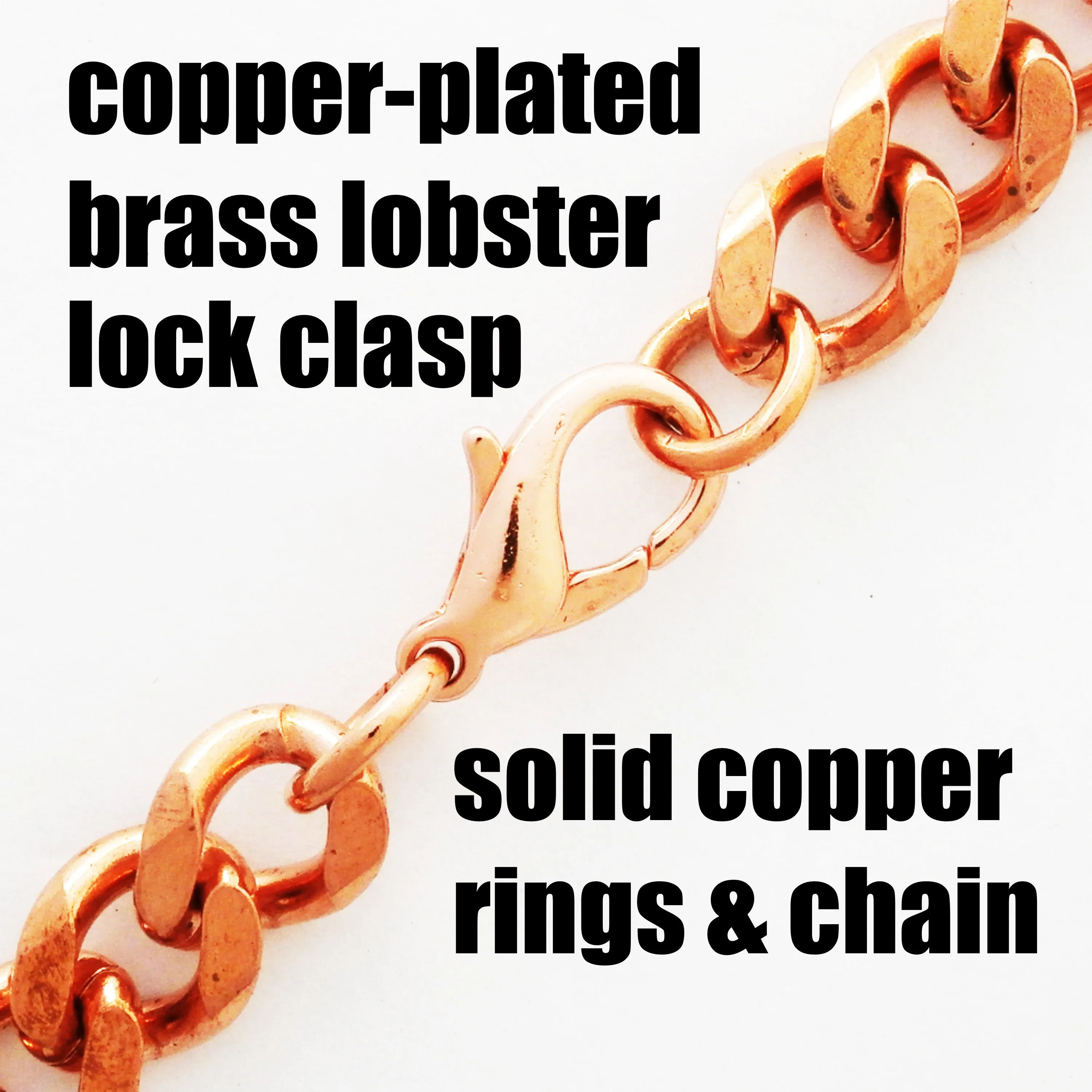 Custom Bracelet Chain Solid Copper 10mm Heavy Cuban Curb Chain Bracelet CB76M Custom Size Copper Bracelet Chain