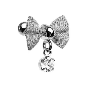 Dainty Mesh Bow Gem Cartilage Tragus WildKlass Earring