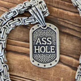 Dog Tag - Asshole Pendant - Necklace (479)