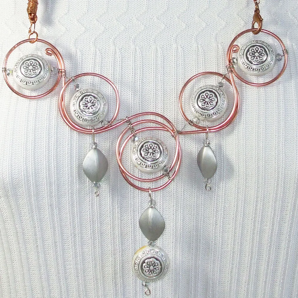 Edeline Wire Design Beaded Jewelry Necklace