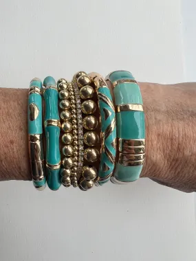 Enamel Bracelets | Gold   Turquoise