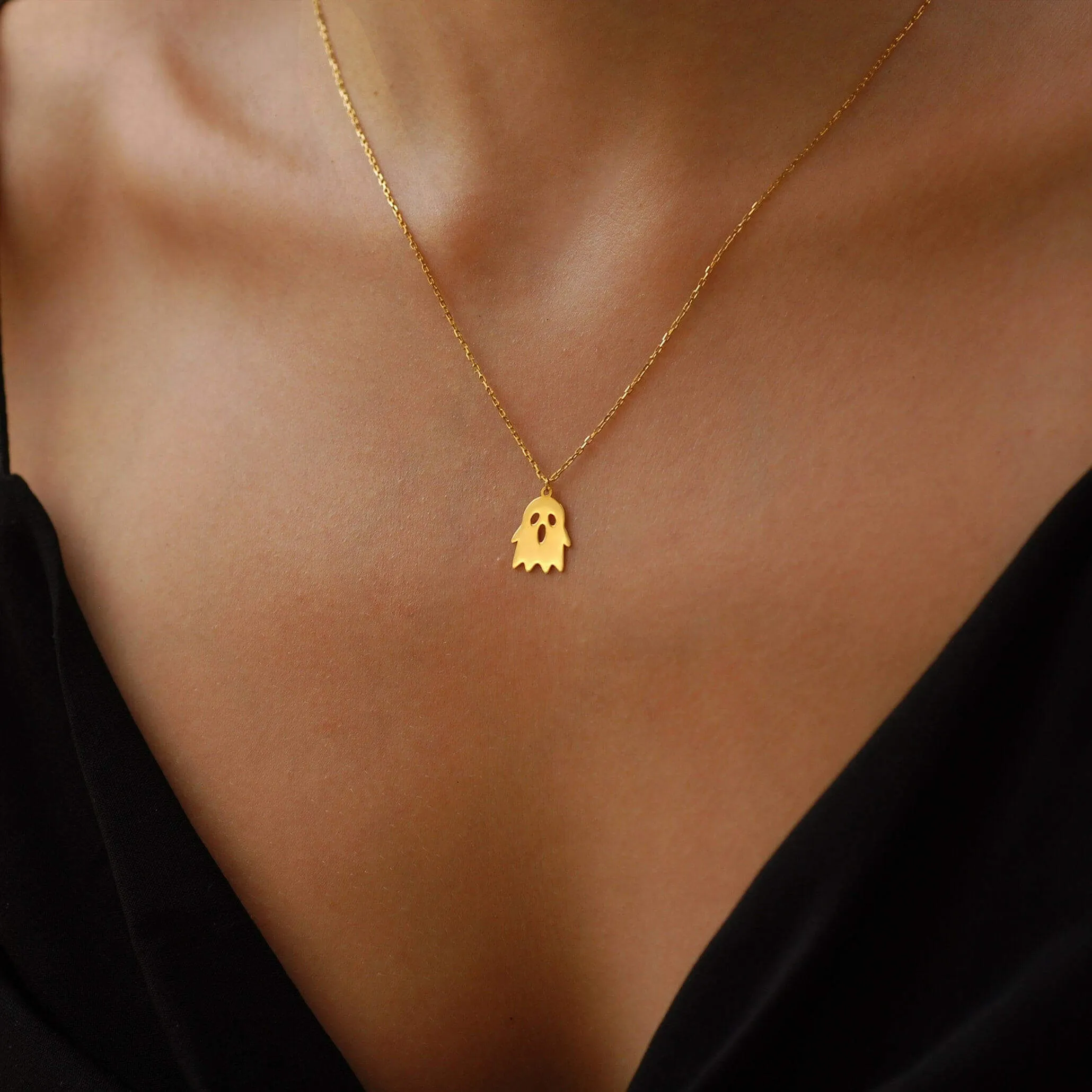 Ghost Necklace | 14K Solid Gold