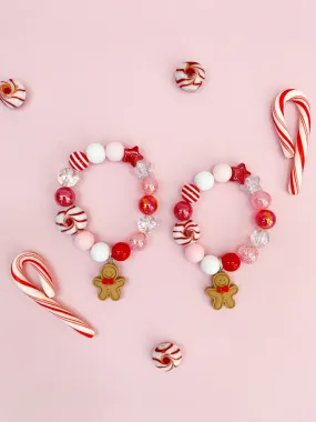 Gingerbread and Peppermint Charm Bracelet - (Kids and Adult sizing)