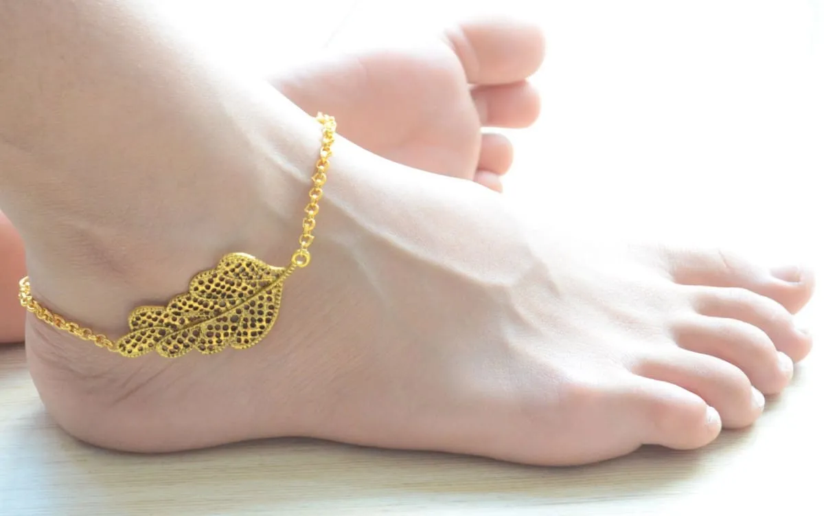 Gold plated anklet, Boho Ankle Bracelet for women, Beach Summer Jewelry, unique gift for her