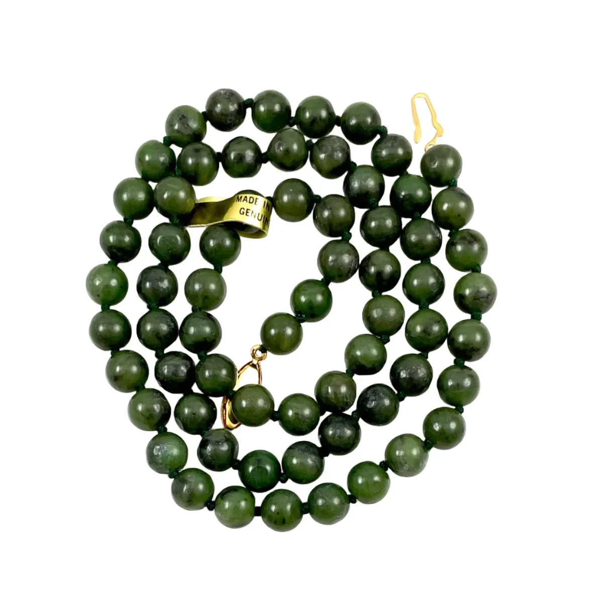 Green Jade Necklace 8mm 18 & 24 Inches