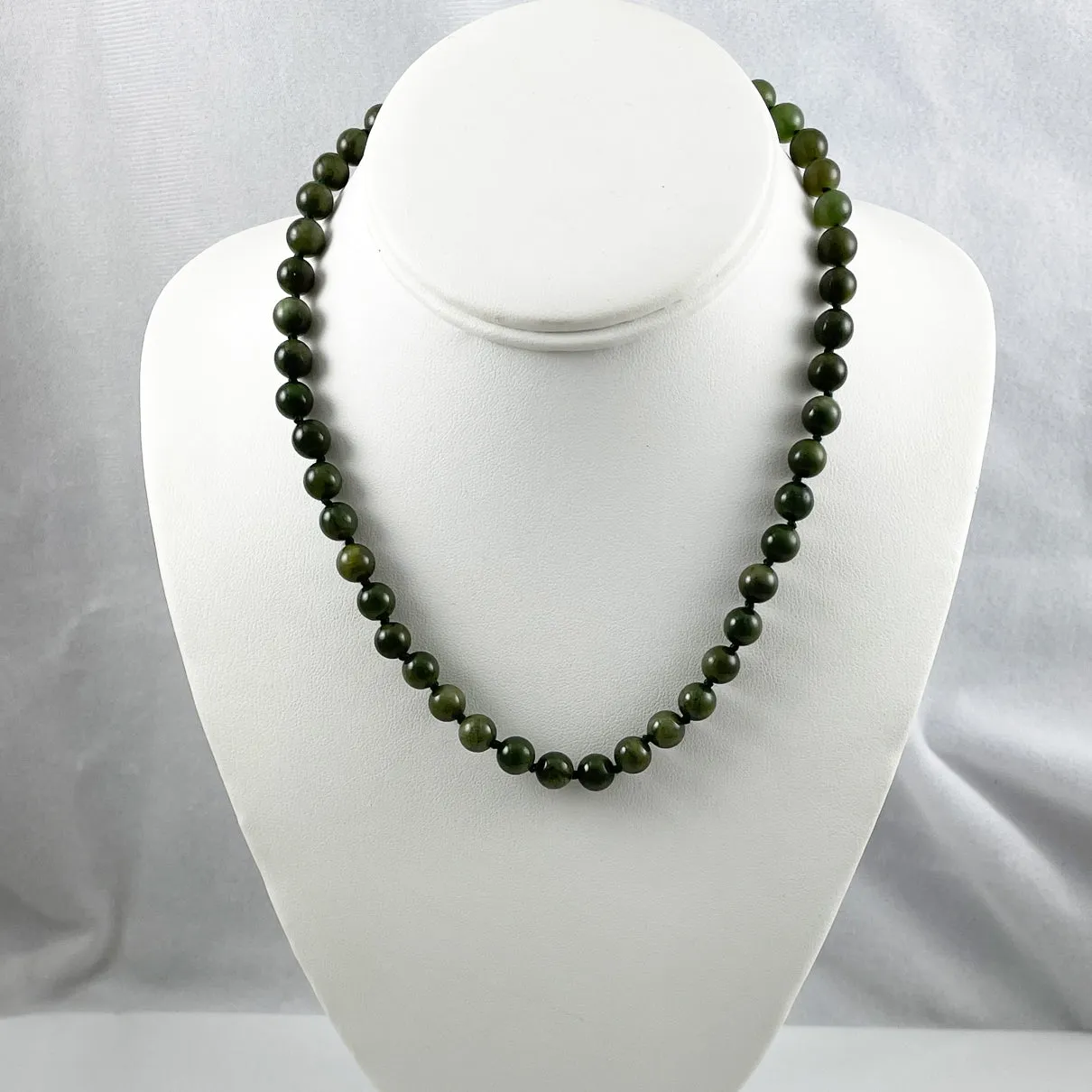 Green Jade Necklace 8mm 18 & 24 Inches